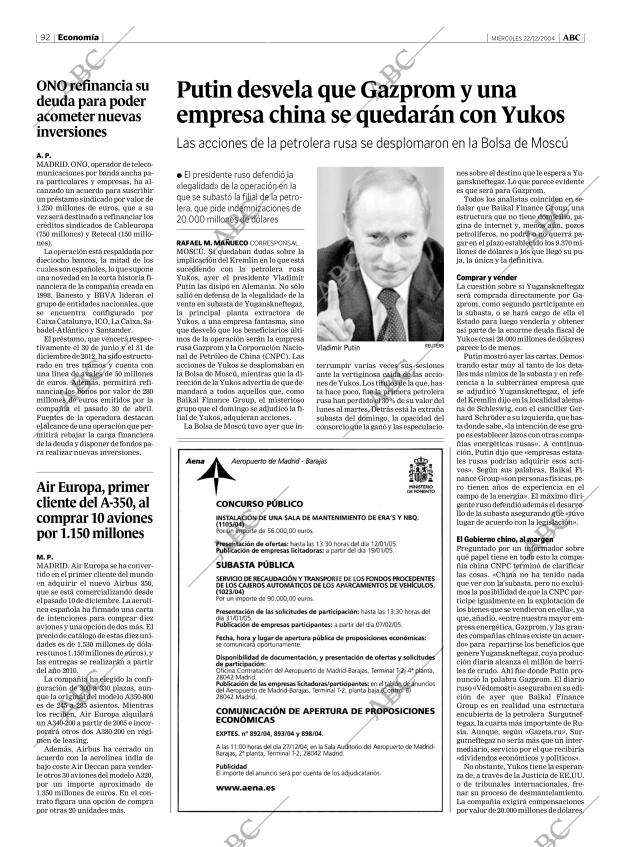ABC MADRID 22-12-2004 página 92