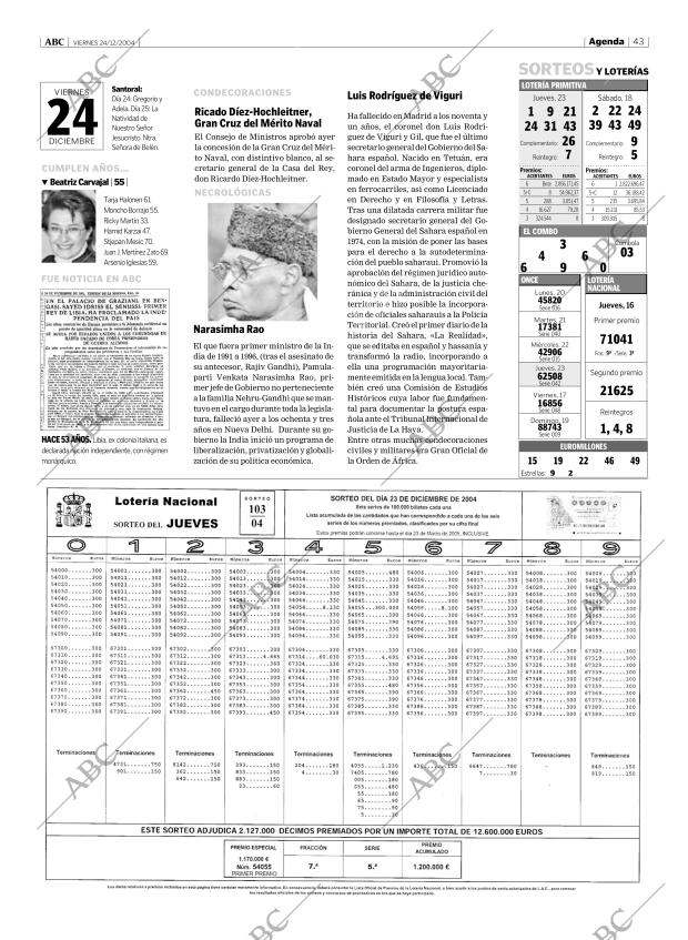 ABC MADRID 24-12-2004 página 43