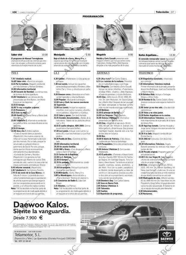 ABC CORDOBA 27-12-2004 página 87