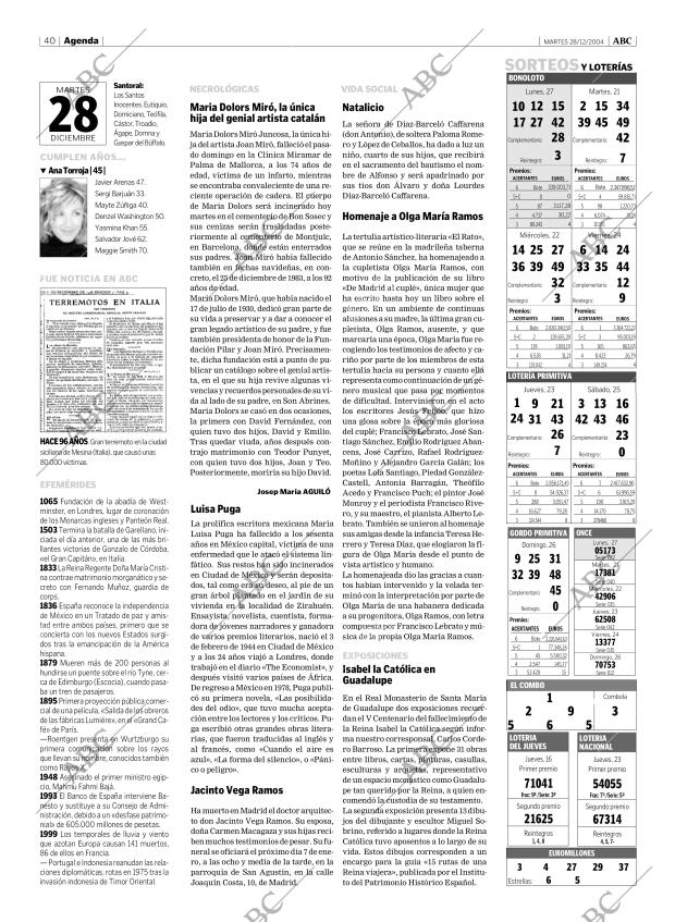 ABC MADRID 28-12-2004 página 40