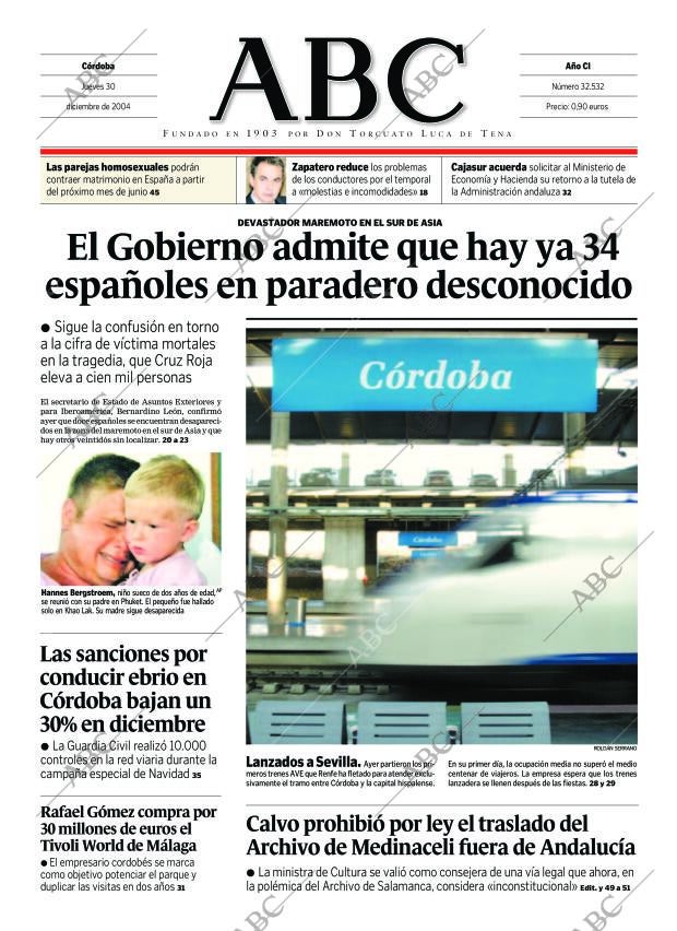 ABC CORDOBA 30-12-2004 página 1