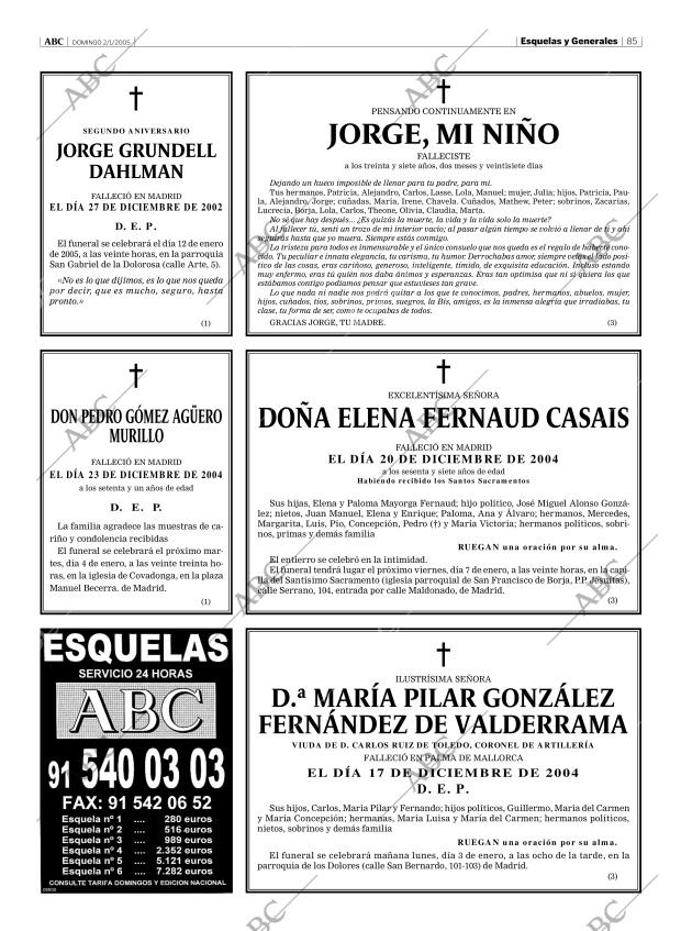 ABC MADRID 02-01-2005 página 85