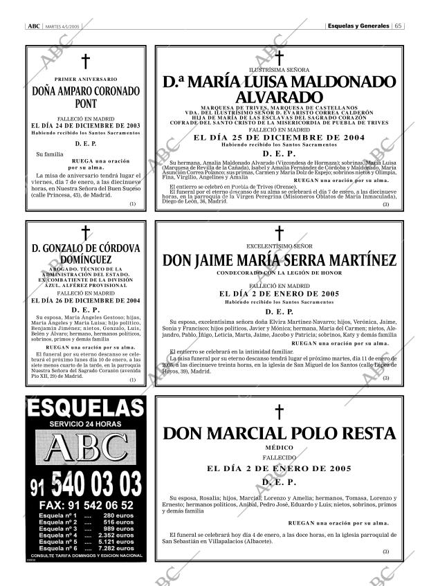 ABC MADRID 04-01-2005 página 65