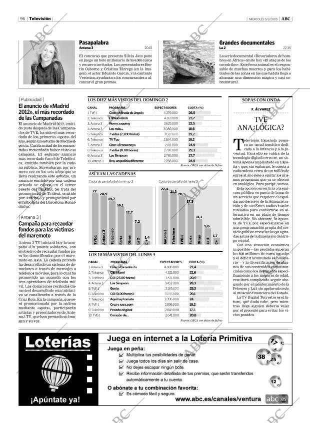 ABC MADRID 05-01-2005 página 96