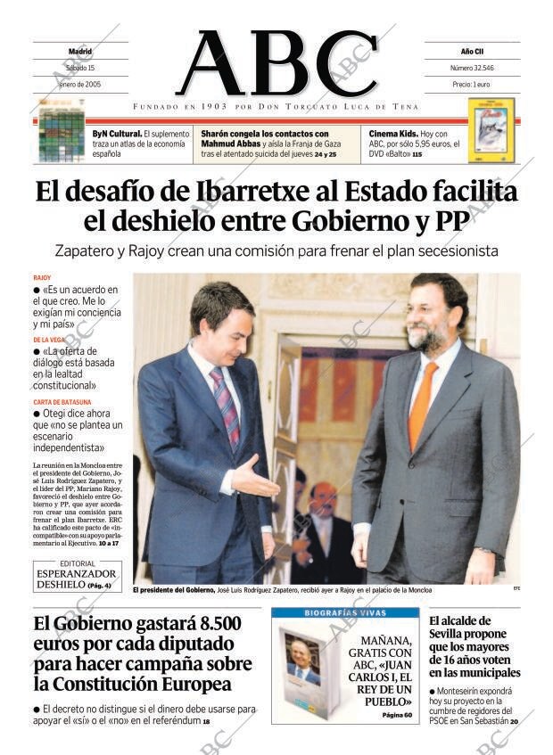 ABC MADRID 15-01-2005 página 1