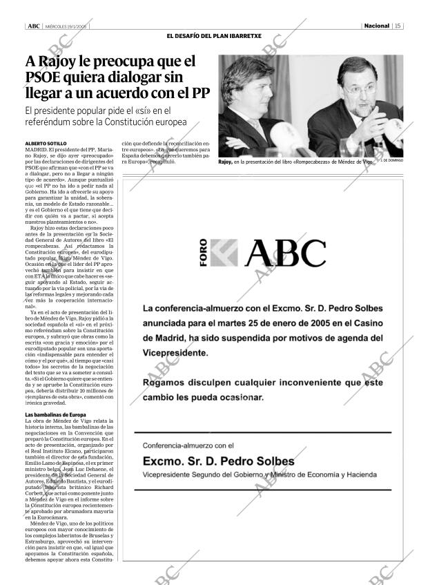 ABC MADRID 19-01-2005 página 15