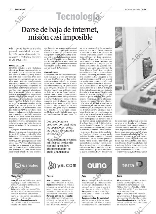 ABC MADRID 19-01-2005 página 52