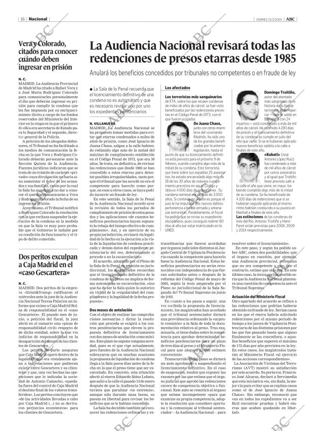 ABC MADRID 21-01-2005 página 16