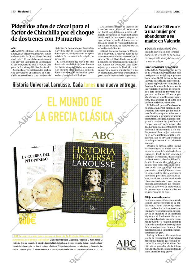 ABC MADRID 21-01-2005 página 20