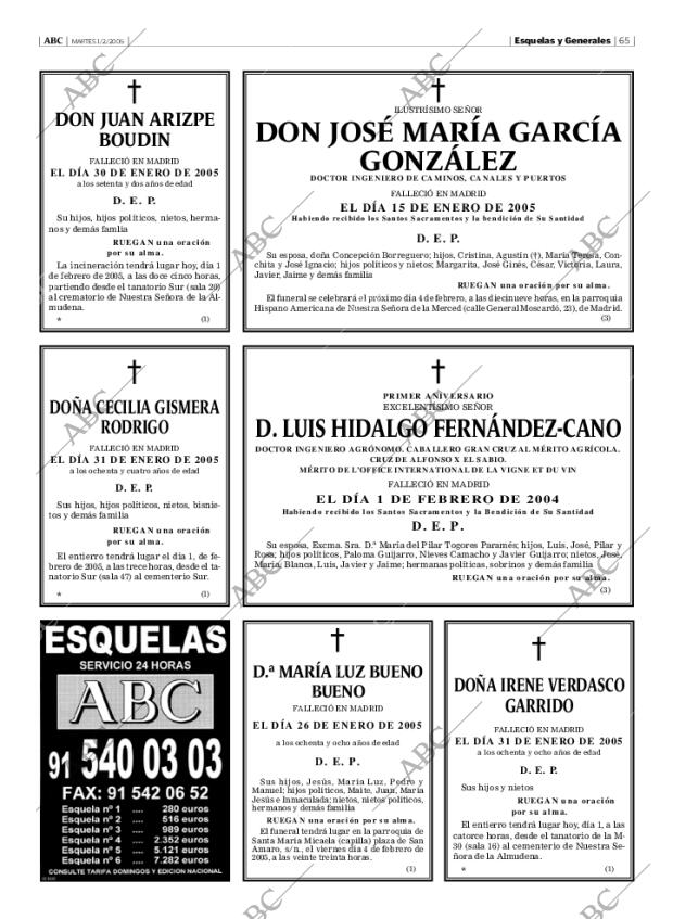 ABC MADRID 01-02-2005 página 65
