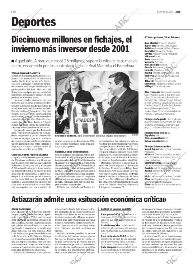 ABC MADRID 01-02-2005 página 86