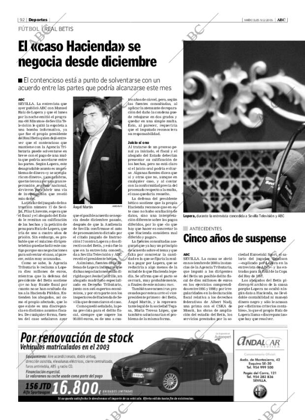 ABC SEVILLA 09-02-2005 página 92