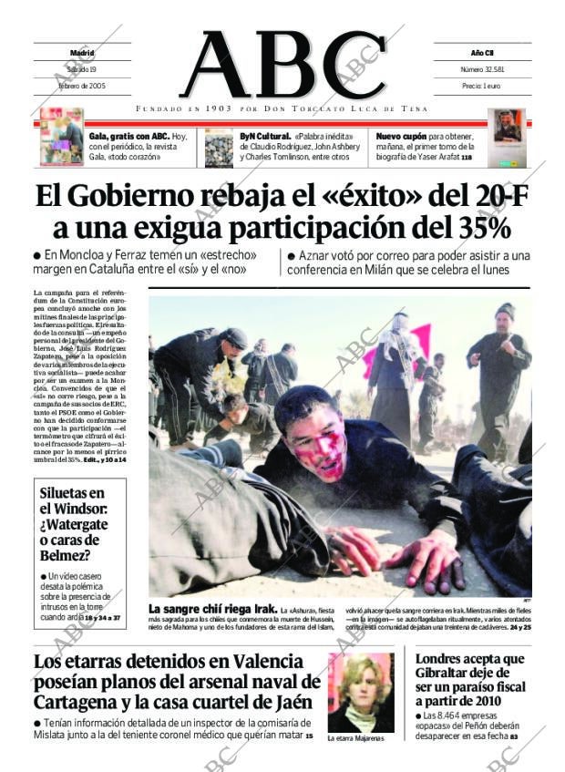 ABC MADRID 19-02-2005 página 1
