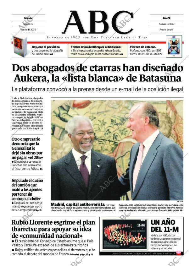 ABC MADRID 10-03-2005 página 1