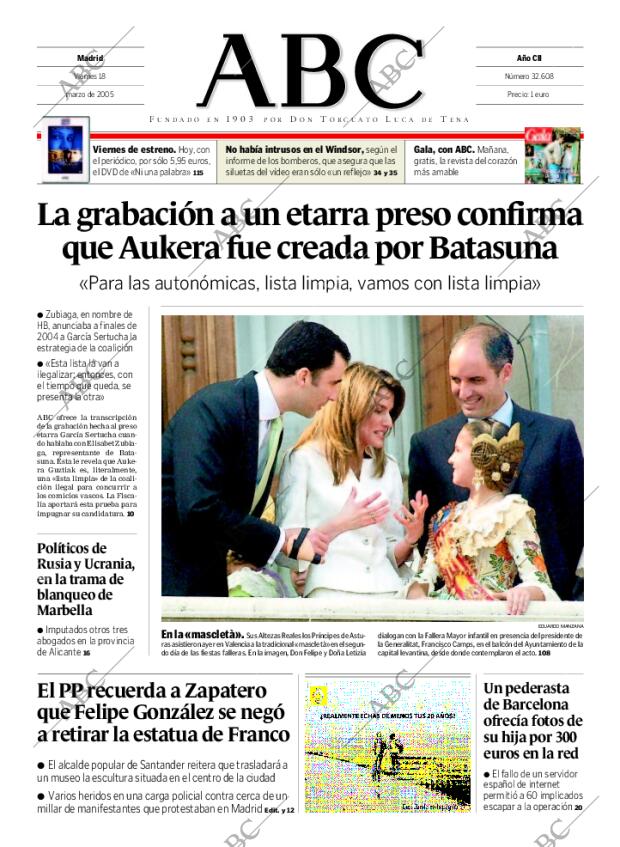 ABC MADRID 18-03-2005 página 1