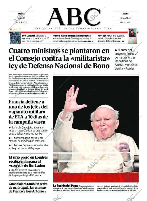 ABC MADRID 24-03-2005 página 1