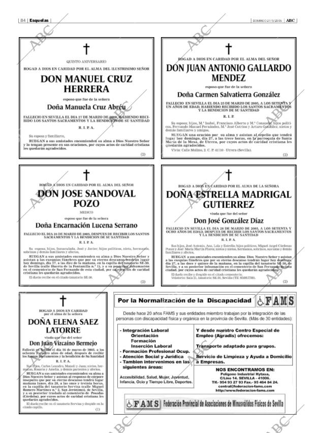 ABC SEVILLA 27-03-2005 página 84