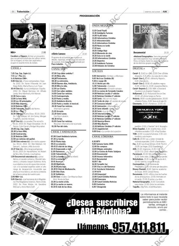 ABC CORDOBA 29-03-2005 página 86