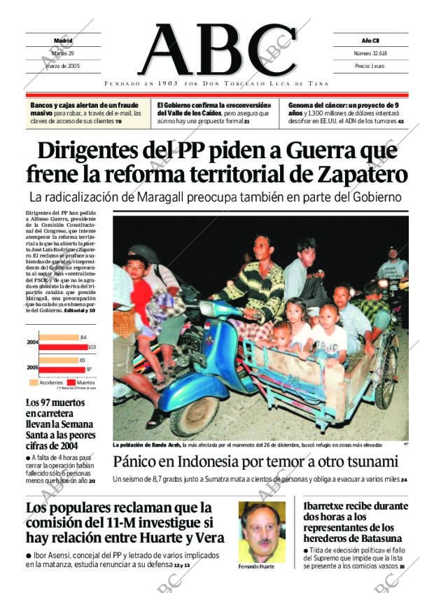 ABC MADRID 29-03-2005 página 1