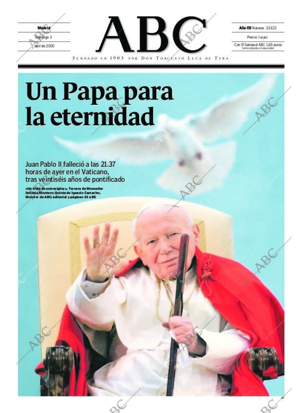 ABC MADRID 03-04-2005 página 1