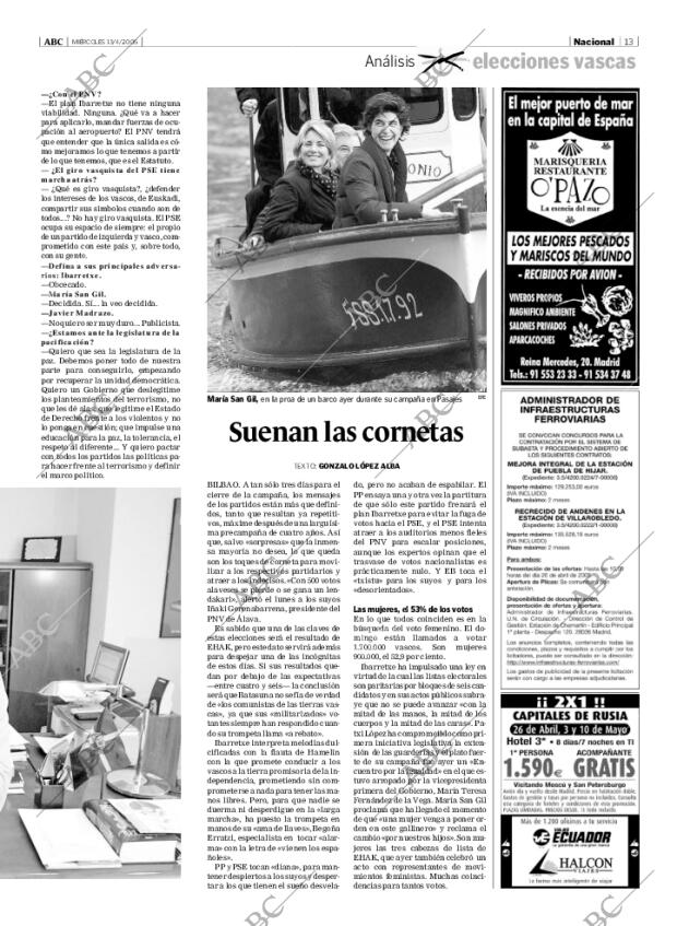 ABC MADRID 13-04-2005 página 13