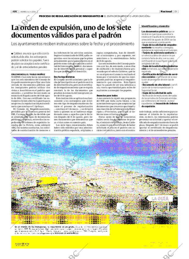 ABC MADRID 15-04-2005 página 19
