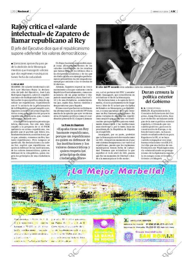ABC MADRID 15-04-2005 página 20