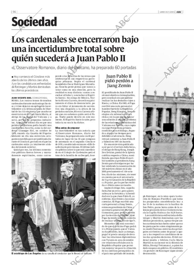 ABC MADRID 18-04-2005 página 56