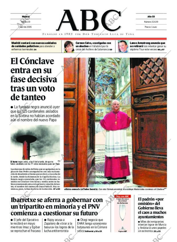 ABC MADRID 19-04-2005 página 1
