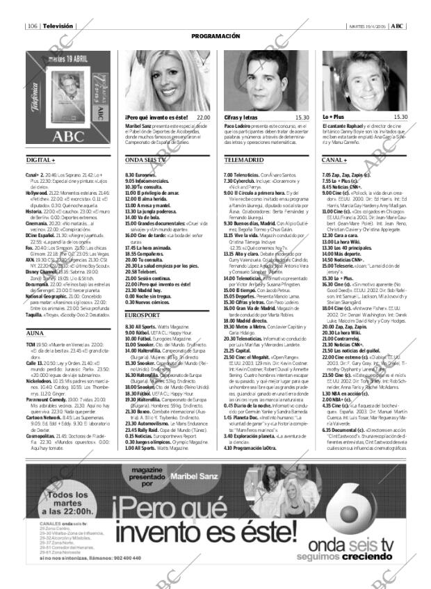 ABC MADRID 19-04-2005 página 106
