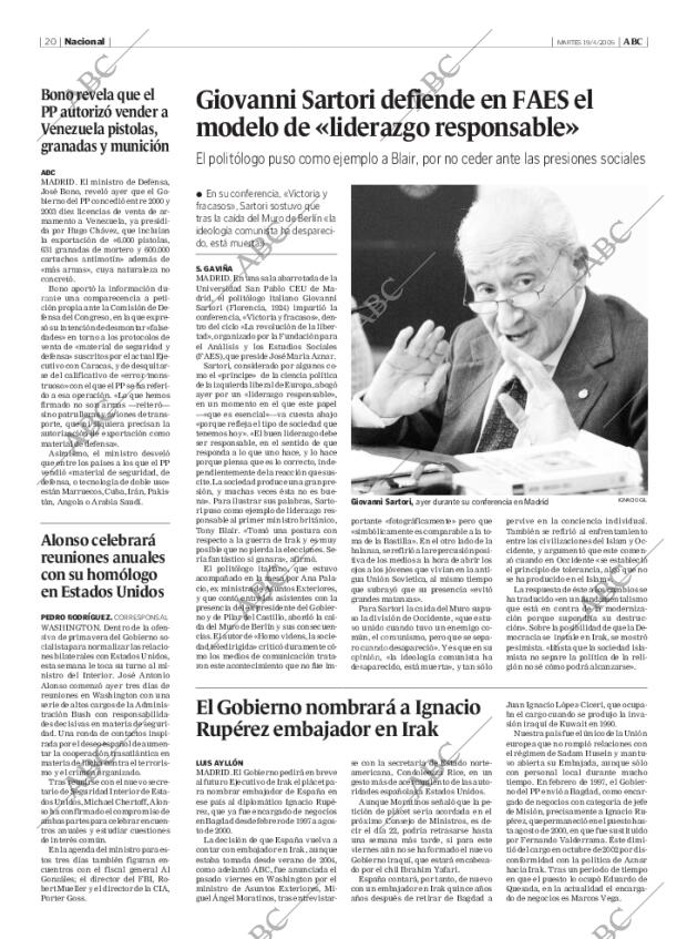ABC MADRID 19-04-2005 página 20