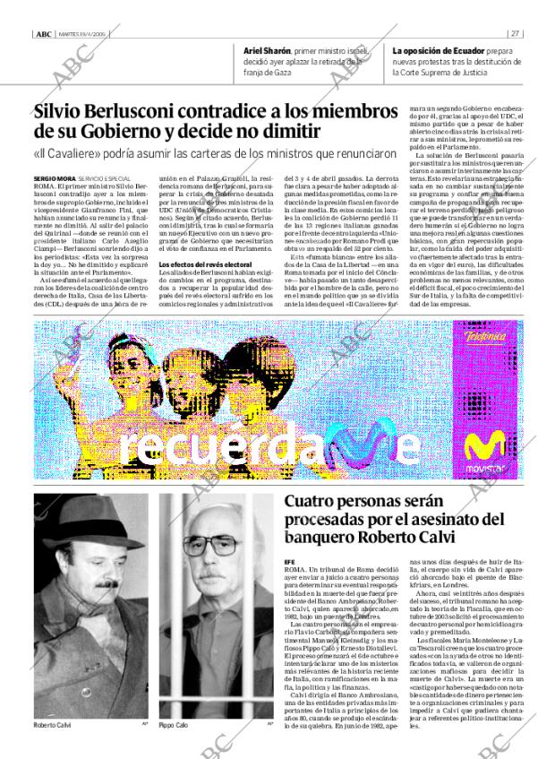 ABC MADRID 19-04-2005 página 27