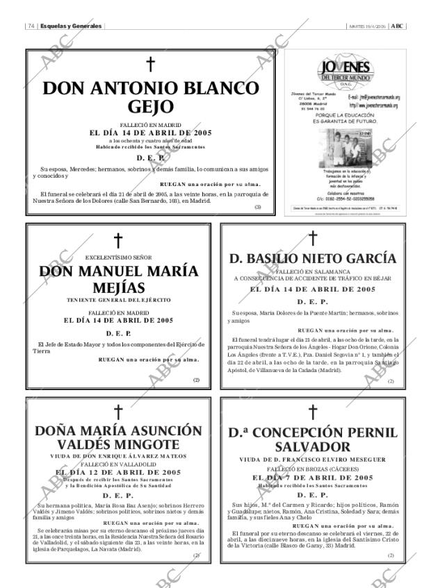 ABC MADRID 19-04-2005 página 74