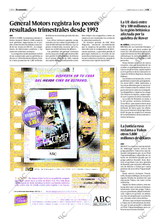 ABC MADRID 20-04-2005 página 104