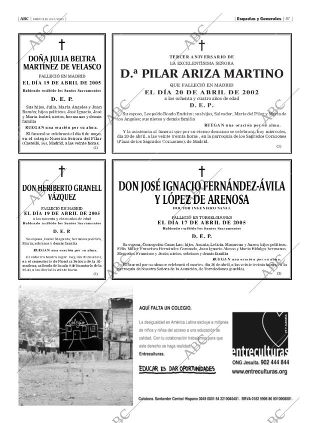 ABC MADRID 20-04-2005 página 87