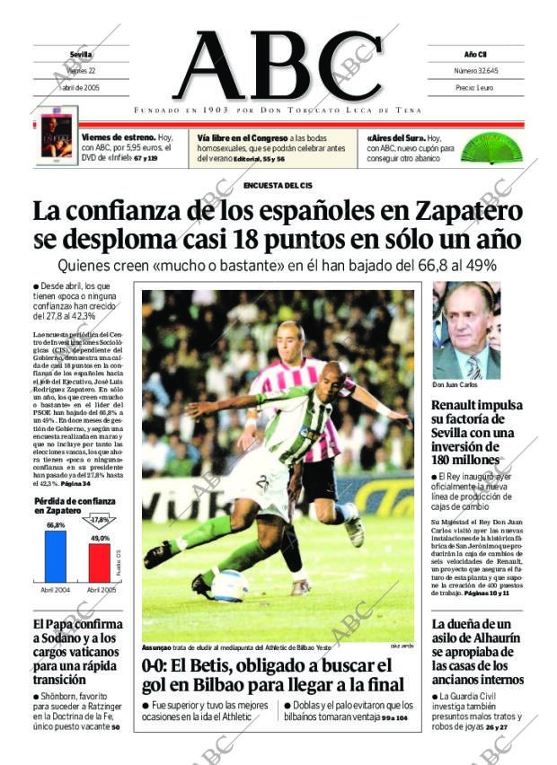 ABC SEVILLA 22-04-2005 página 1