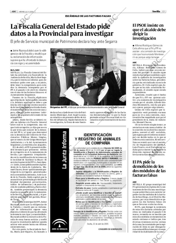 ABC SEVILLA 22-04-2005 página 13