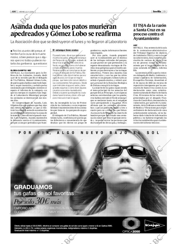 ABC SEVILLA 22-04-2005 página 19