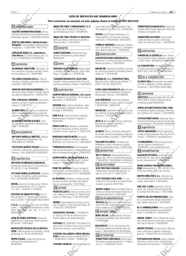 ABC SEVILLA 22-04-2005 página 26