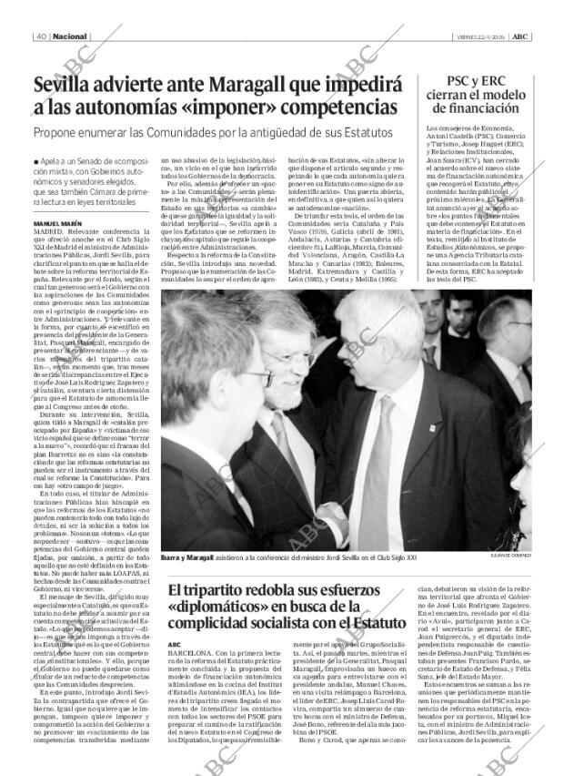 ABC SEVILLA 22-04-2005 página 40