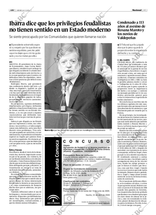 ABC SEVILLA 22-04-2005 página 43
