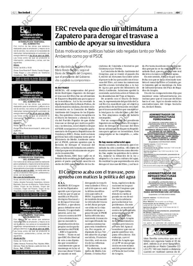 ABC SEVILLA 22-04-2005 página 62