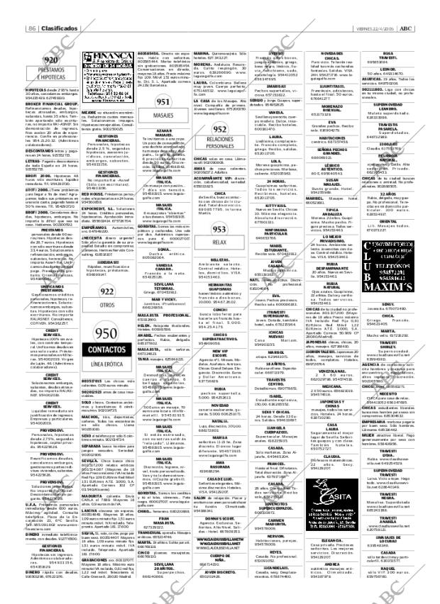 ABC SEVILLA 22-04-2005 página 86