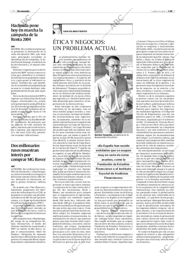 ABC MADRID 02-05-2005 página 74