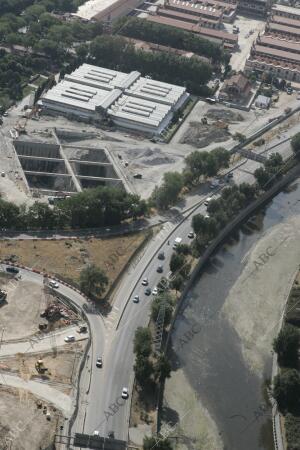 Vistas aéreas de la ciudad. En la imagen: Obras en al M-30 sur