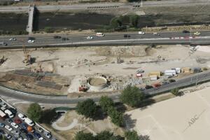 Vistas Aéreas de la Ciudad. En la Imagen: Obras en la M-30 Sur