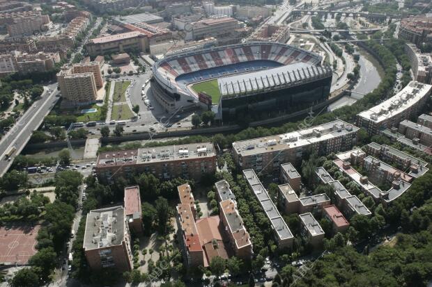 En la imagen: El Vicente Calderón, el río Manzanares y sus inmediaciones