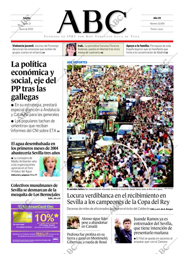 ABC SEVILLA 13-06-2005 página 1