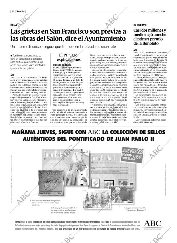 ABC SEVILLA 22-06-2005 página 22