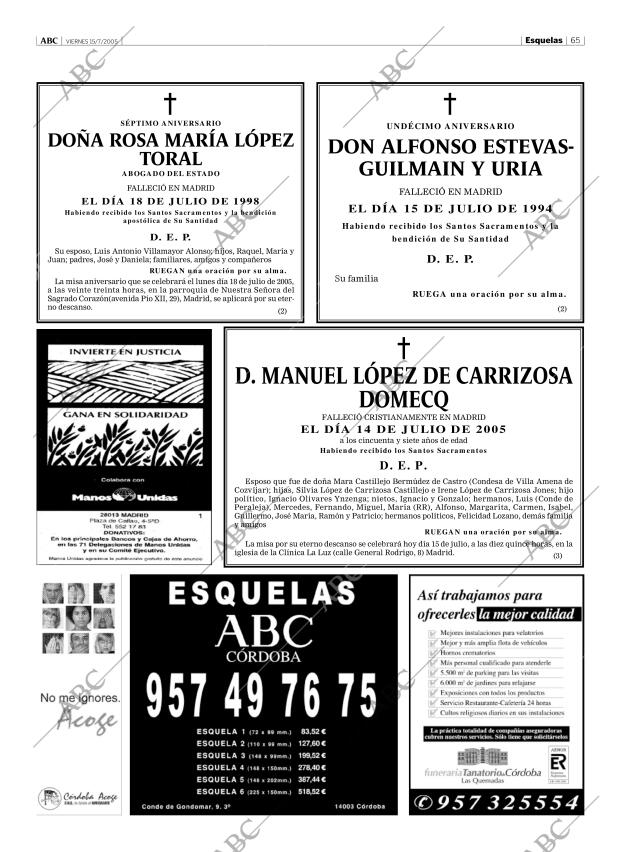 ABC CORDOBA 15-07-2005 página 65